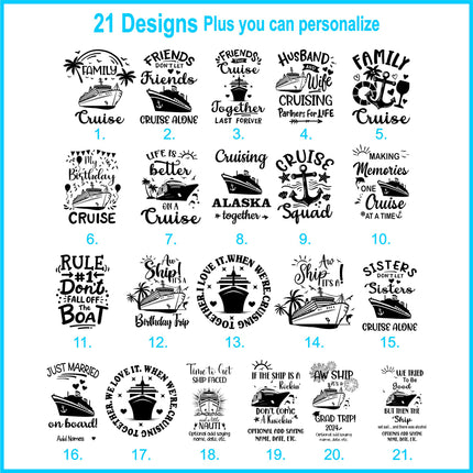 Designs available for the listing including friends, family, anniversary, graduation, and more designs