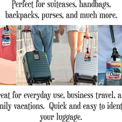 Cruise Luggage Tags, Leather Travel Bag Identifiers, 2 Pack Suitcase Accessories for Cruising Vacation