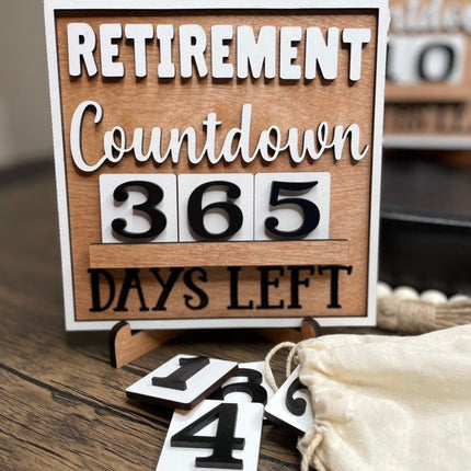 Retirement countdown wood sign - one year countdown until retirement - unique Gift retiring friends - work colleague gift- tired of working