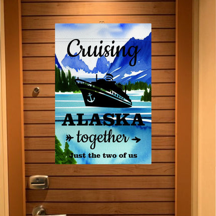 Personalized Custom Cruising Alaska Magnetic Cruise Door Sign Banner, Ship Door Decoration for Stateroom, Vacation, Holiday, Flag Magnet