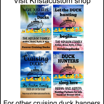 Custom magnetic cruising ducks door decoration banner, personalized cruise ship door magnet sign, large ship decor for stateroom, vacation