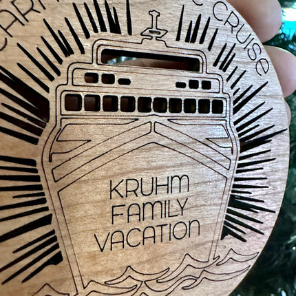 Personalize cruise ship vacation holiday ornament, custom Cruising trip Christmas gift, Travel keepsake, family, anniversary, girlfriends,