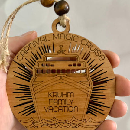 Personalize cruise ship vacation holiday ornament, custom Cruising trip Christmas gift, Travel keepsake, family, anniversary, girlfriends,