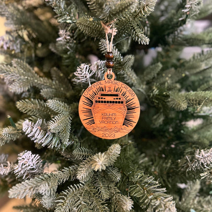 Personalize cruise ship vacation holiday ornament, custom Cruising trip Christmas gift, Travel keepsake, family, anniversary, girlfriends,