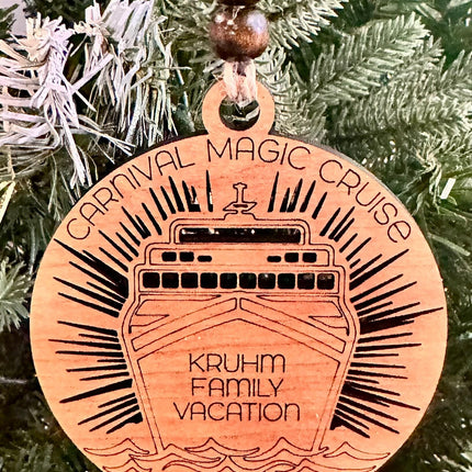 Personalize cruise ship vacation holiday ornament, custom Cruising trip Christmas gift, Travel keepsake, family, anniversary, girlfriends,