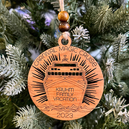 Personalize cruise ship vacation holiday ornament, custom Cruising trip Christmas gift, Travel keepsake, family, anniversary, girlfriends,