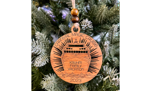 Personalize cruise ship vacation holiday ornament, custom Cruising trip Christmas gift, Travel keepsake, family, anniversary, girlfriends,