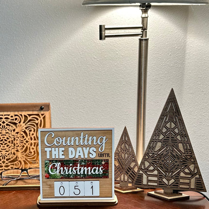 Handmade Wood Countdown Sign, Vacation Count Down Tracker, Holiday Personalized Calendar, Interchangeable Plates