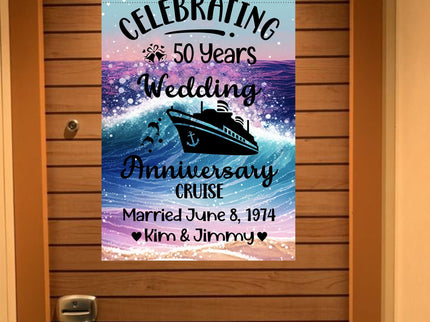 magnetic cruise Ship door decoration banner, personalized anniversary cruise magnet sign, stateroom cabin door banner, cruising partners