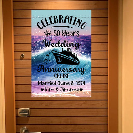 magnetic cruise Ship door decoration banner, personalized anniversary cruise magnet sign, stateroom cabin door banner, cruising partners