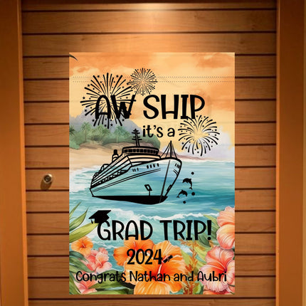 magnetic cruise Ship door decoration banner, personalized graduation cruise magnet sign, stateroom cabin door banner, cruising partners