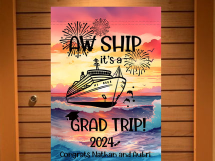 magnetic cruise Ship door decoration banner, personalized graduation cruise magnet sign, stateroom cabin door banner, cruising partners