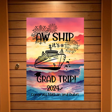 magnetic cruise Ship door decoration banner, personalized graduation cruise magnet sign, stateroom cabin door banner, cruising partners