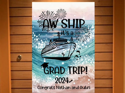 magnetic cruise Ship door decoration banner, personalized graduation cruise magnet sign, stateroom cabin door banner, cruising partners