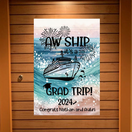magnetic cruise Ship door decoration banner, personalized graduation cruise magnet sign, stateroom cabin door banner, cruising partners