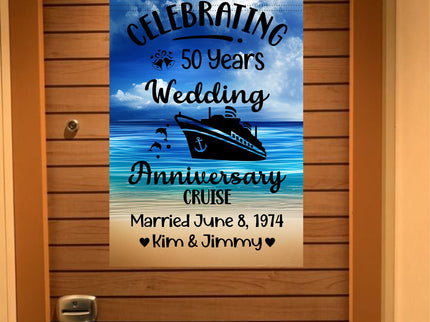 magnetic cruise Ship door decoration banner, personalized anniversary cruise magnet sign, stateroom cabin door banner, cruising partners