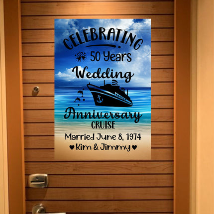 magnetic cruise Ship door decoration banner, personalized anniversary cruise magnet sign, stateroom cabin door banner, cruising partners