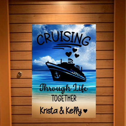 Magnetic Cruise Ship Door decoration, Funny Stateroom Banner Decor, Personalized Sign Gift for Cruisers, cruising through life together