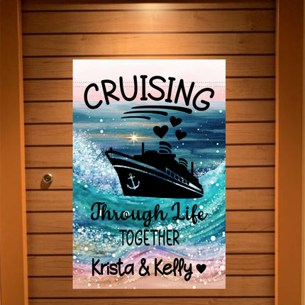 Magnetic Cruise Ship Door decoration, Funny Stateroom Banner Decor, Personalized Sign Gift for Cruisers, cruising through life together