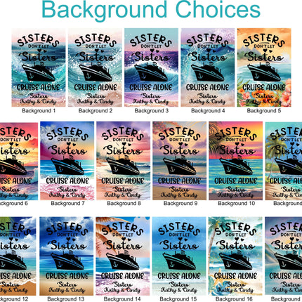 Magnetic Cruise Ship Door Decoration, Personalized Sisters Don't Let Sisters Cruise Alone banner decor, besties Gift, Stateroom sign, Trip