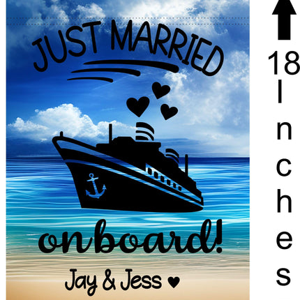 Magnetic Cruise Ship Door Decoration, Personalized Just Married on Board banner decor, besties Gift, Stateroom sign, Trip
