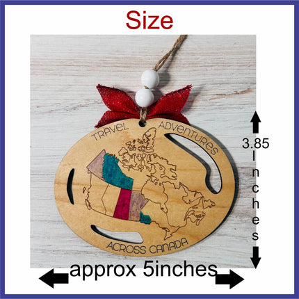 Canada map Ornament, Providence Visited Ornament, Canadian Travel Map, Travel Ornament, Travel Tracker, Family Trip Ornament, Places visited