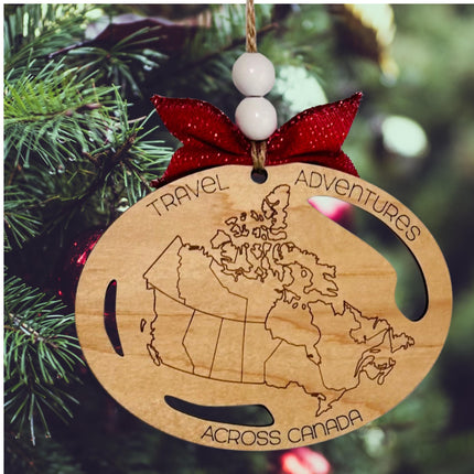 Canada map Ornament, Providence Visited Ornament, Canadian Travel Map, Travel Ornament, Travel Tracker, Family Trip Ornament, Places visited