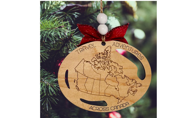 Canada map Ornament, Providence Visited Ornament, Canadian Travel Map, Travel Ornament, Travel Tracker, Family Trip Ornament, Places visited