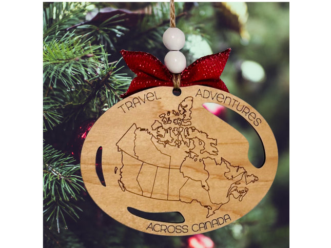 Canada map Ornament, Providence Visited Ornament, Canadian Travel Map, Travel Ornament, Travel Tracker, Family Trip Ornament, Places visited