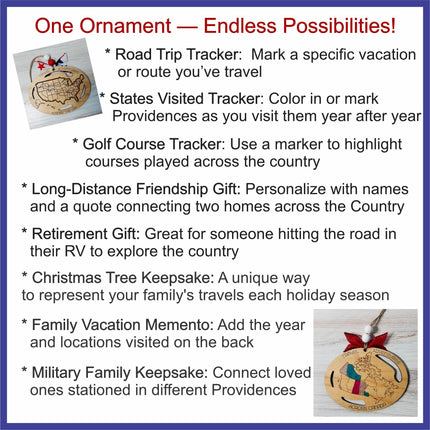 Canada map Ornament, Providence Visited Ornament, Canadian Travel Map, Travel Ornament, Travel Tracker, Family Trip Ornament, Places visited