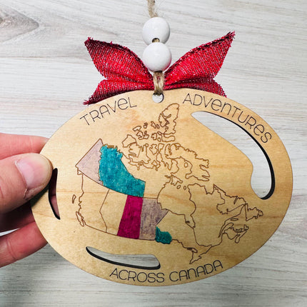 Canada map Ornament, Providence Visited Ornament, Canadian Travel Map, Travel Ornament, Travel Tracker, Family Trip Ornament, Places visited