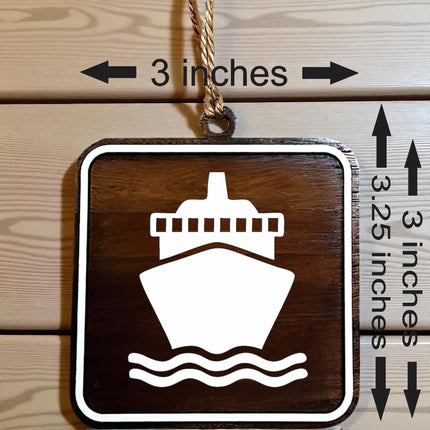 Cruise Ship Ornament, Recreational Trail Sign, Gift for Cruiser, National Park Icon, Christmas Tree Decor, Personalized Gift, Keepsake