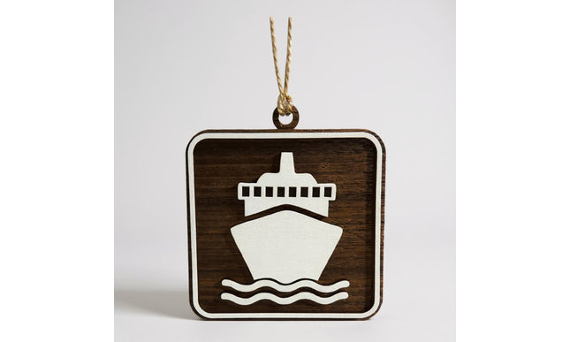 Cruise Ship Ornament, Recreational Trail Sign, Gift for Cruiser, National Park Icon, Christmas Tree Decor, Personalized Gift, Keepsake