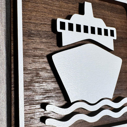 Cruise Ship Ornament, Recreational Trail Sign, Gift for Cruiser, National Park Icon, Christmas Tree Decor, Personalized Gift, Keepsake