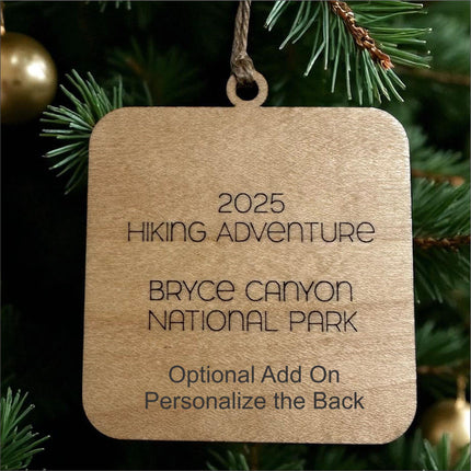 Hiking Ornament, National Park Trail Sign Hiker Symbol, Backpacker Gift, Outdoor Adventure Christmas Tree Decor, Personalized Gift Keepsake