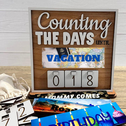 Handmade Wood Countdown Sign, Vacation Count Down Tracker, Holiday Personalized Calendar, Interchangeable Plates