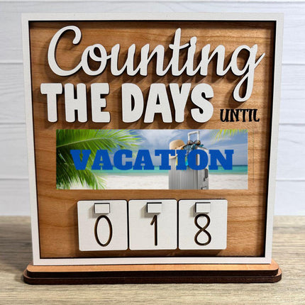 Handmade Wood Countdown Sign, Vacation Count Down Tracker, Holiday Personalized Calendar, Interchangeable Plates
