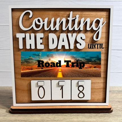 Handmade Wood Countdown Sign, Vacation Count Down Tracker, Holiday Personalized Calendar, Interchangeable Plates