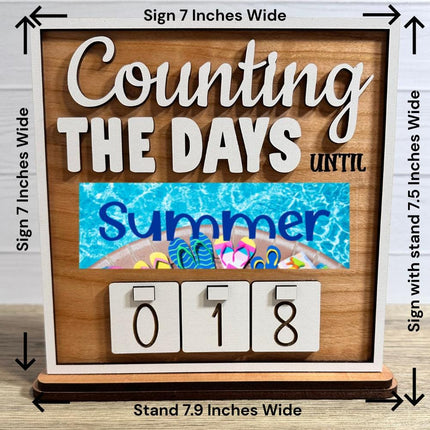 countdown to Summer Sign with removable plates for events, holidays, Seasons, home decor