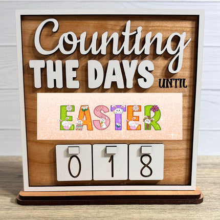 Easter Countdown Sign with removable plates for events, holidays, Seasons, home decor
