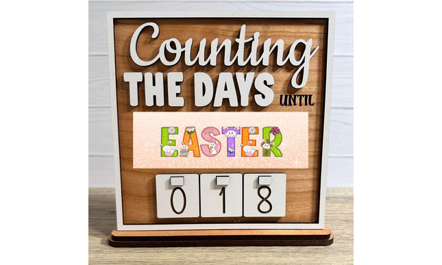 Easter Countdown Sign with removable plates for events, holidays, Seasons, home decor