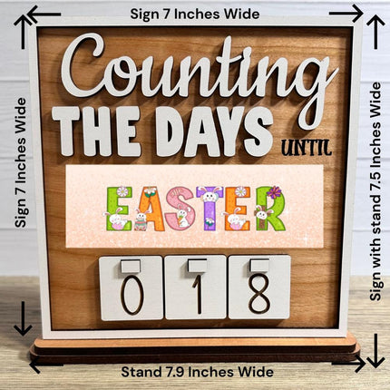Easter Countdown Sign with removable plates for events, holidays, Seasons, home decor