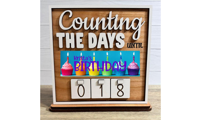 Birthday interchangeable wood countdown sign, personalized calendar for special occasions, gift for kids, Vacation, Christmas, Season,