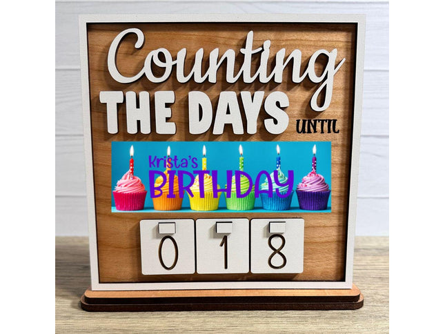Birthday interchangeable wood countdown sign, personalized calendar for special occasions, gift for kids, Vacation, Christmas, Season,