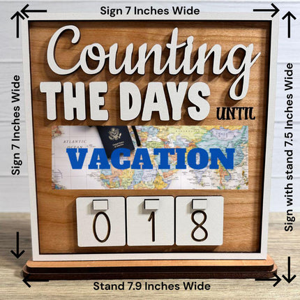 Handmade Wood Countdown Sign, Vacation Count Down Tracker, Holiday Personalized Calendar, Interchangeable Plates