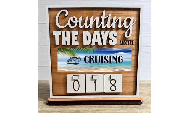 Handmade Wood Countdown Sign, Vacation Count Down Tracker, Holiday Personalized Calendar, Interchangeable Plates