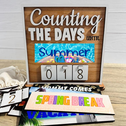 countdown to Summer Sign with removable plates for events, holidays, Seasons, home decor