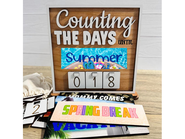 countdown to Summer Sign with removable plates for events, holidays, Seasons, home decor
