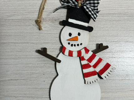 DIY snowman with scarf Wood Ornament Kit