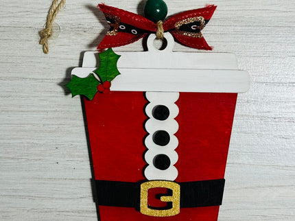 DIY Christmas Santa Coffee Cup Wood Ornament Kit